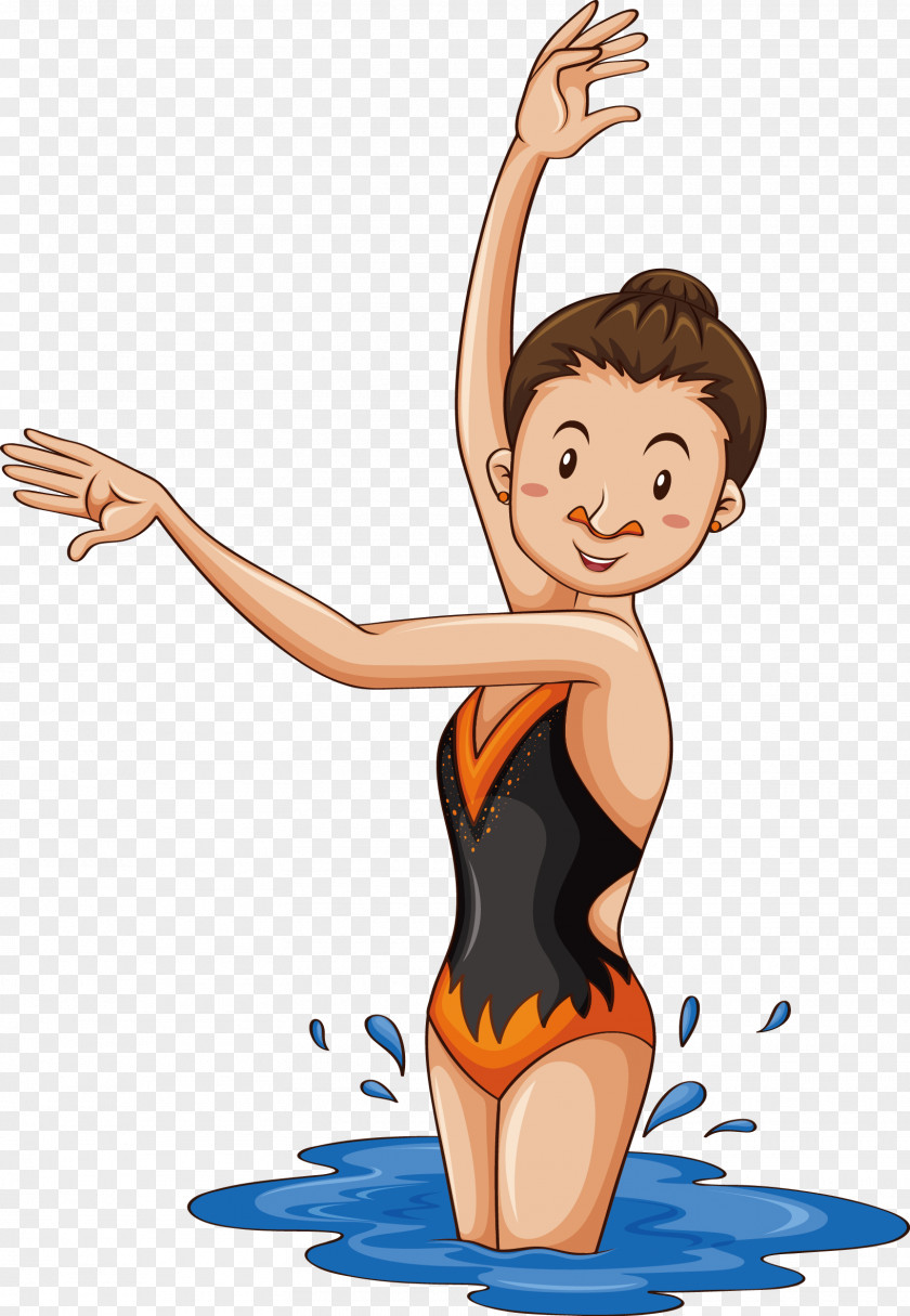 Woman Water Ballet Training Enrollment Royalty-free Swimming Illustration PNG