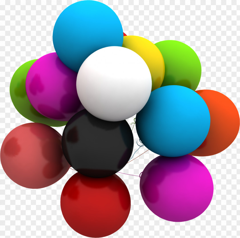 Colored Balloons Balloon 3D Rendering PNG