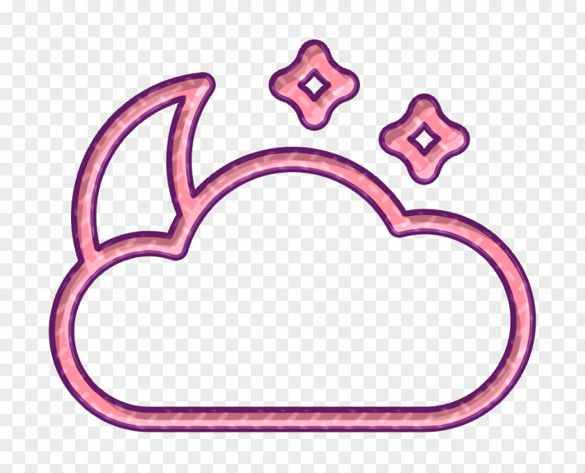 Crown Heart Cloud Icon Cloudy Moon PNG