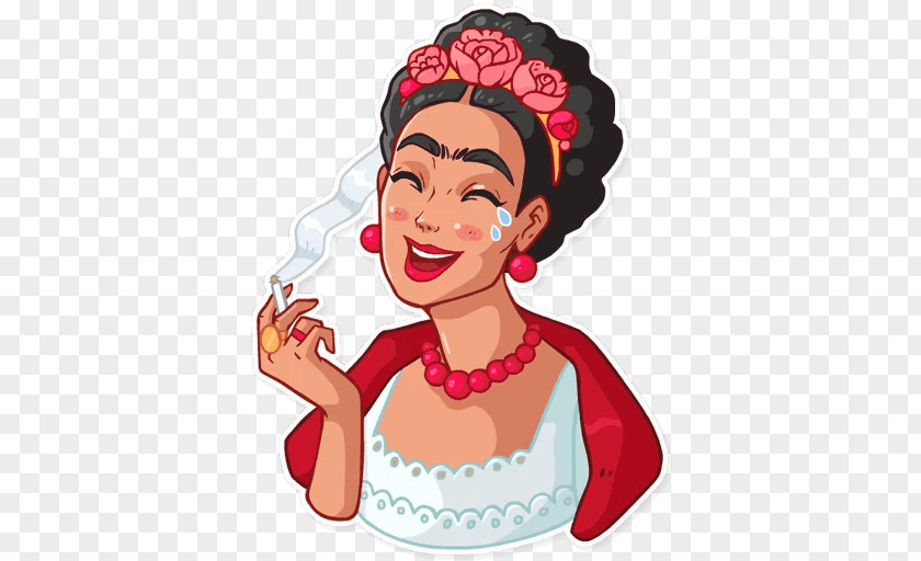 Frida Kahlo Viva La Frida! Telegram Sticker Art PNG