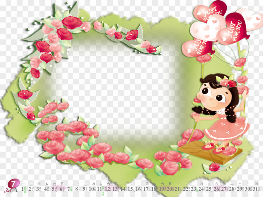 Cartoon Calendar Child Picture Frame Window PNG