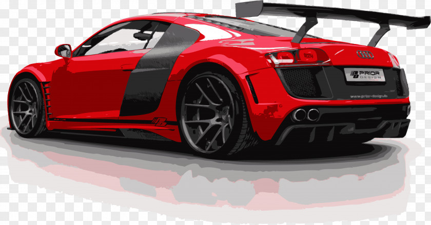 Red Refitted Sports Car Audi R8 LMS (2016) 2012 GT PNG