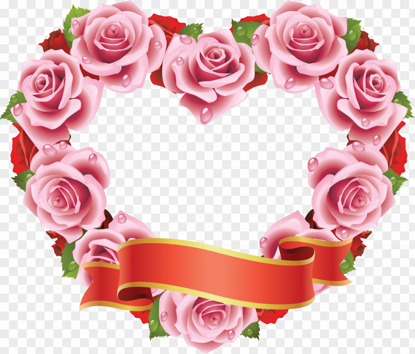 Rose Heart Flower Clip Art PNG