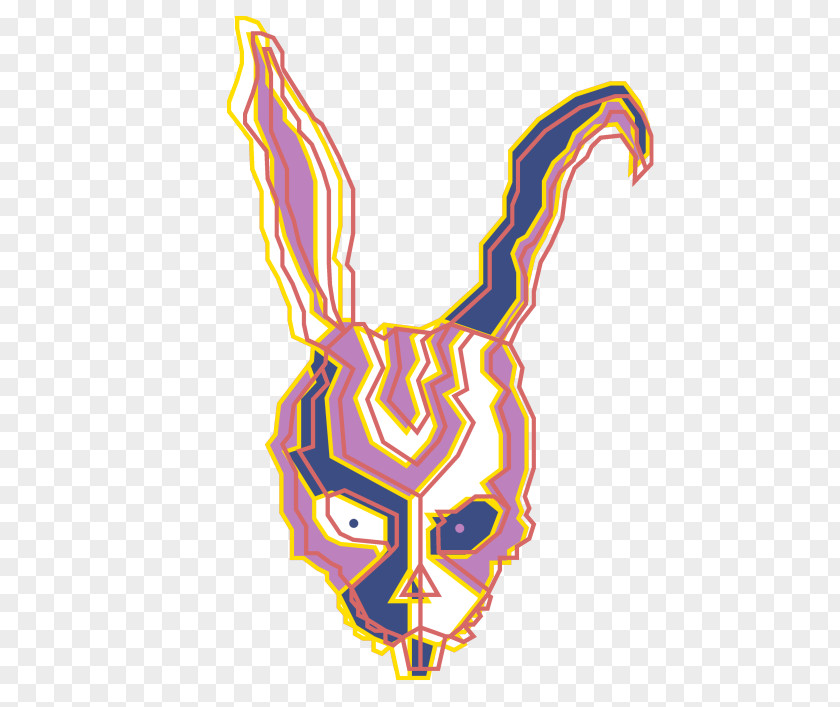 Mr Rabbit Mask Character Line Clip Art PNG