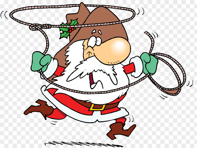 Cowboy Santa Claus Hat Christmas Lasso PNG