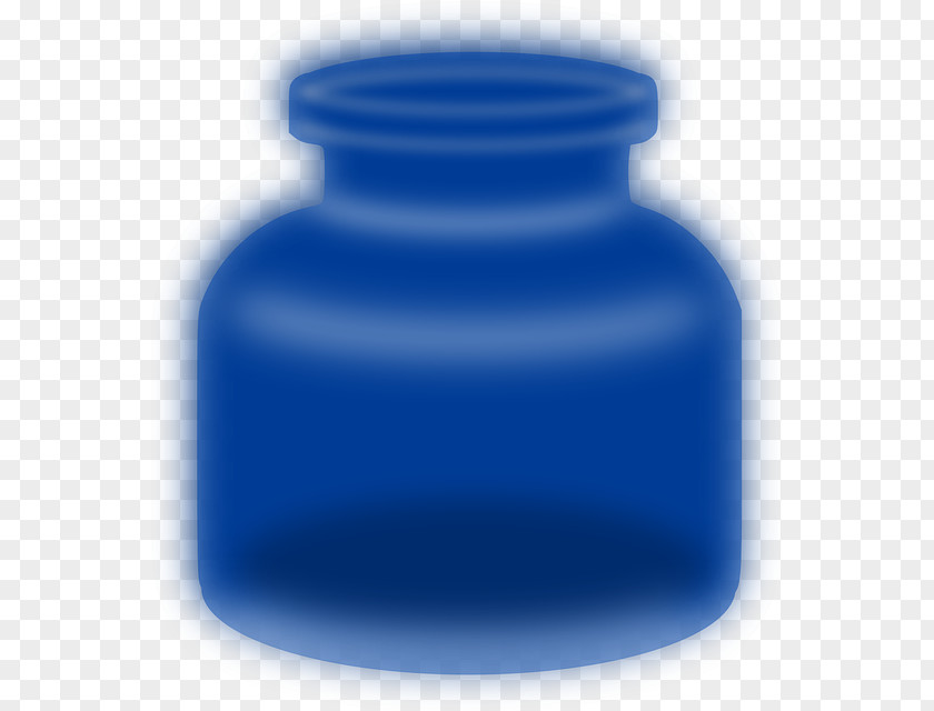 Ink In Water Glass Bottle Cobalt Blue Plastic PNG