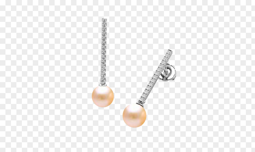 Peach Diamond Pearl Earring Light Body Jewellery Gold PNG