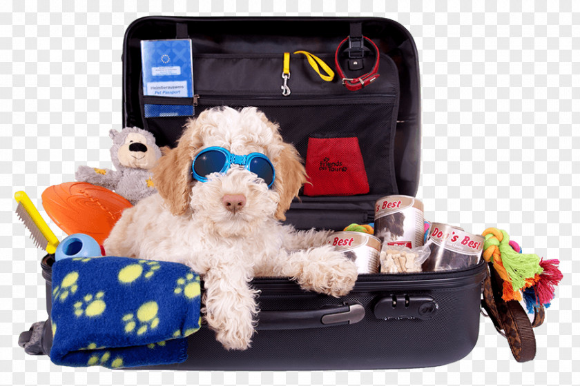 Puppy Dog Travel Pet Sitting Suitcase PNG