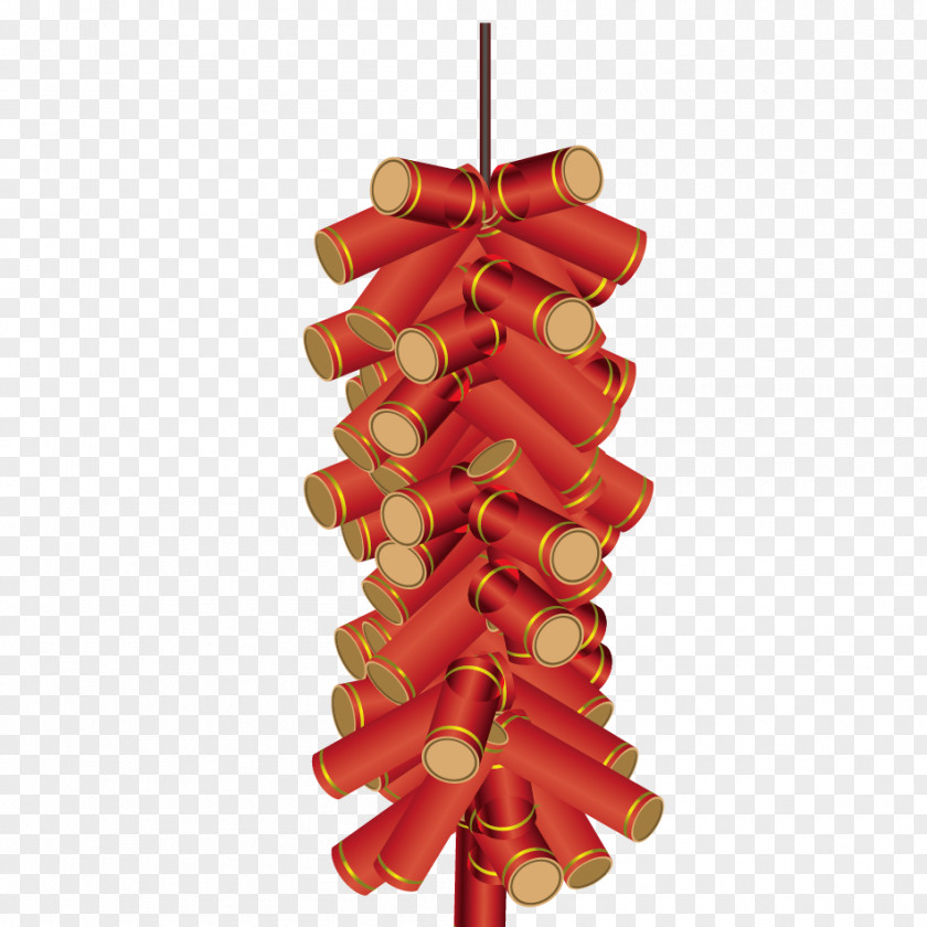 Red Chinese New Year Firecrackers Firecracker Fireworks PNG