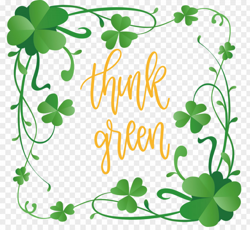 Think Green St Patricks Day Saint Patrick PNG