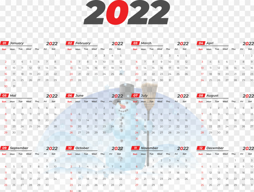 2022 Printable Yearly Calendar 2022 Calendar PNG