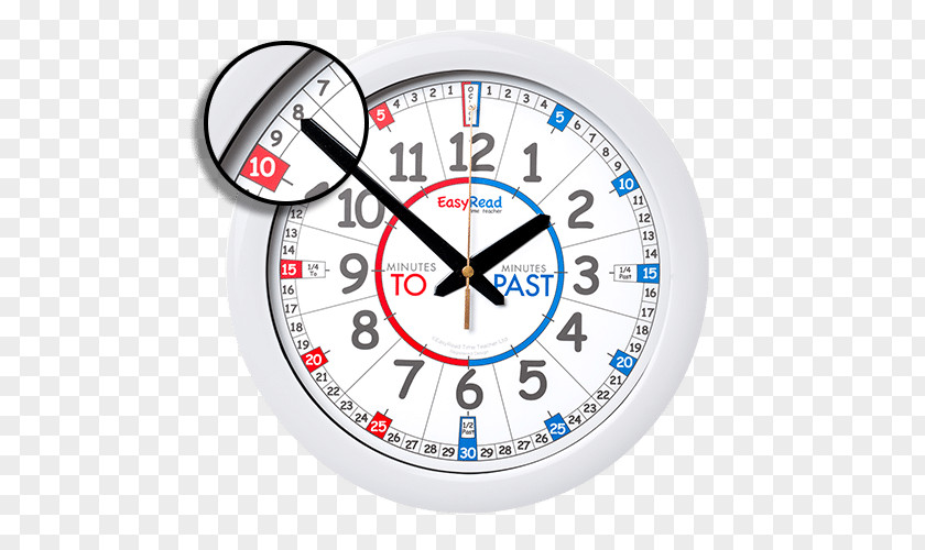 Classroom Wall Clock Learning EasyRead Time Teacher PNG