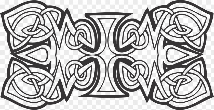 Design Black And White Celtic Knot Ornament PNG