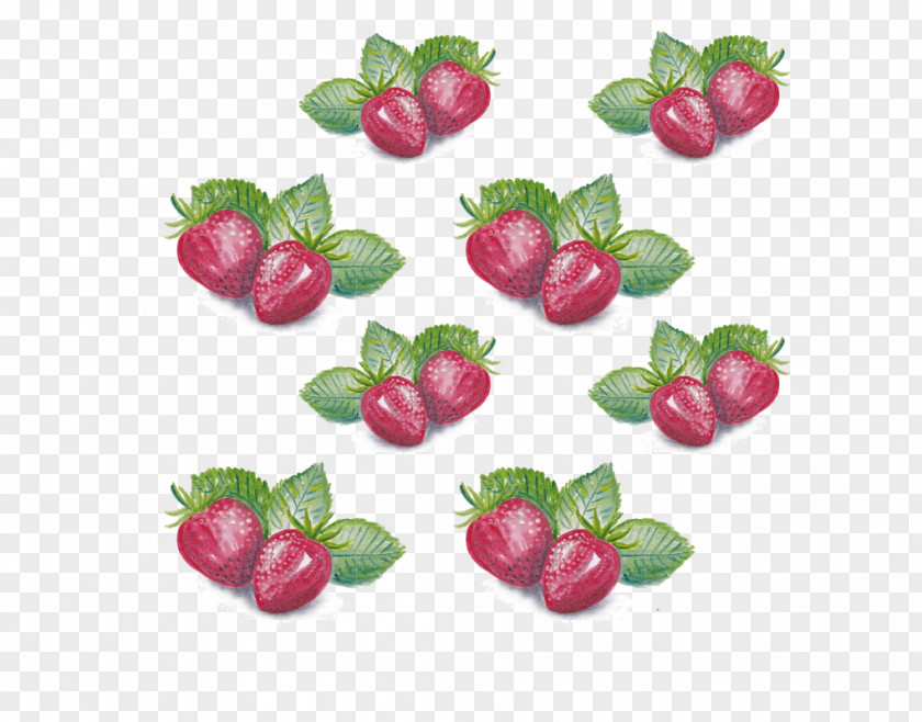 Hand Drawn Icons Strawberry And Leaves Juice Berry Pattern PNG