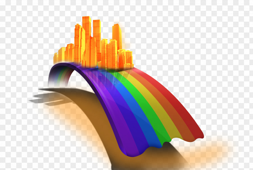 Rainbow City Bridge PNG