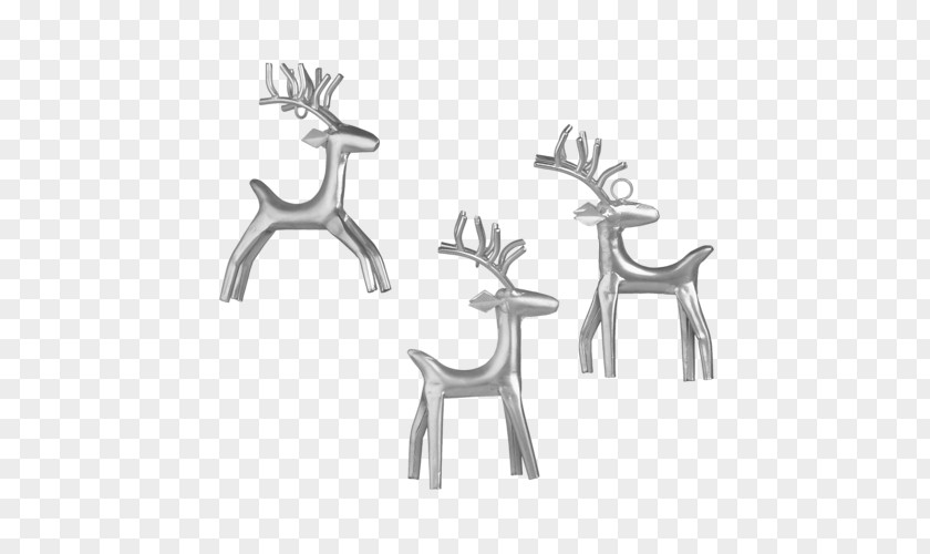 Reindeer Antler Christmas Ornament White PNG
