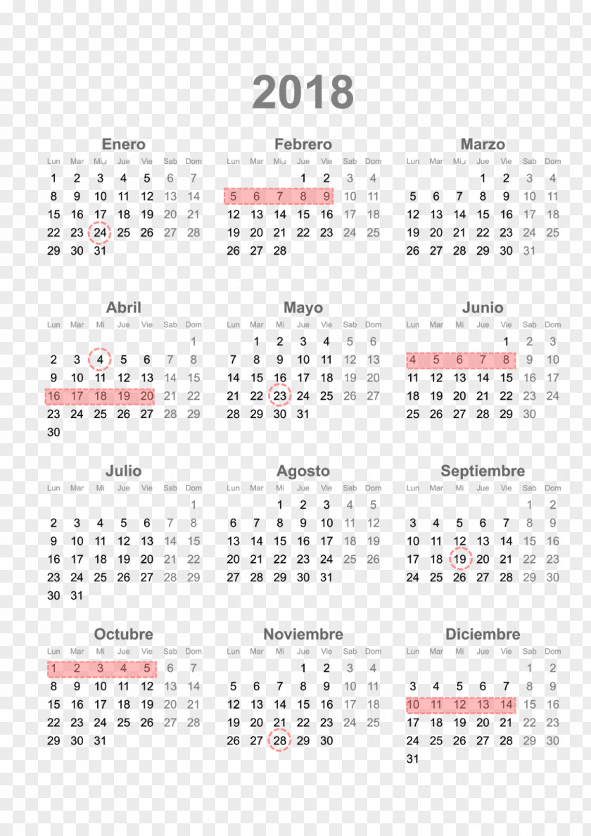 Calendario 2018 Large Diary Calendar 0 PNG
