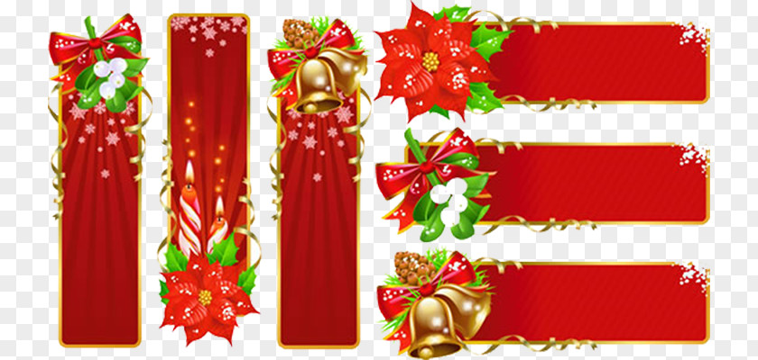 Christmas Red Decoration Column PNG