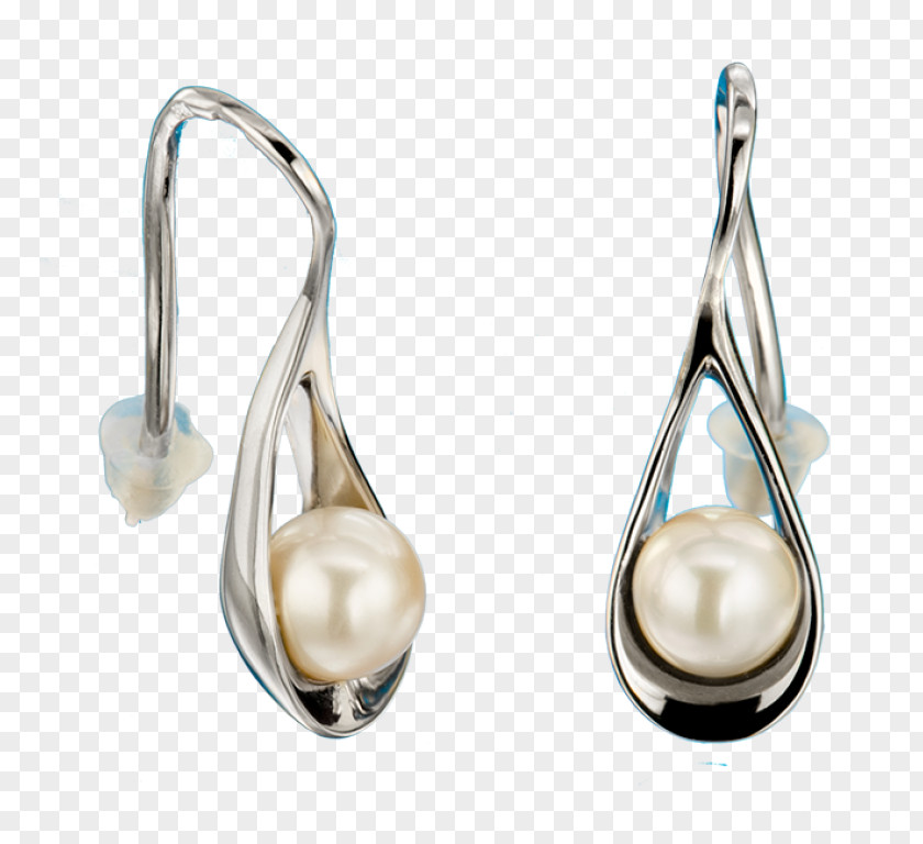 Silver Pearl Earring Body Jewellery PNG