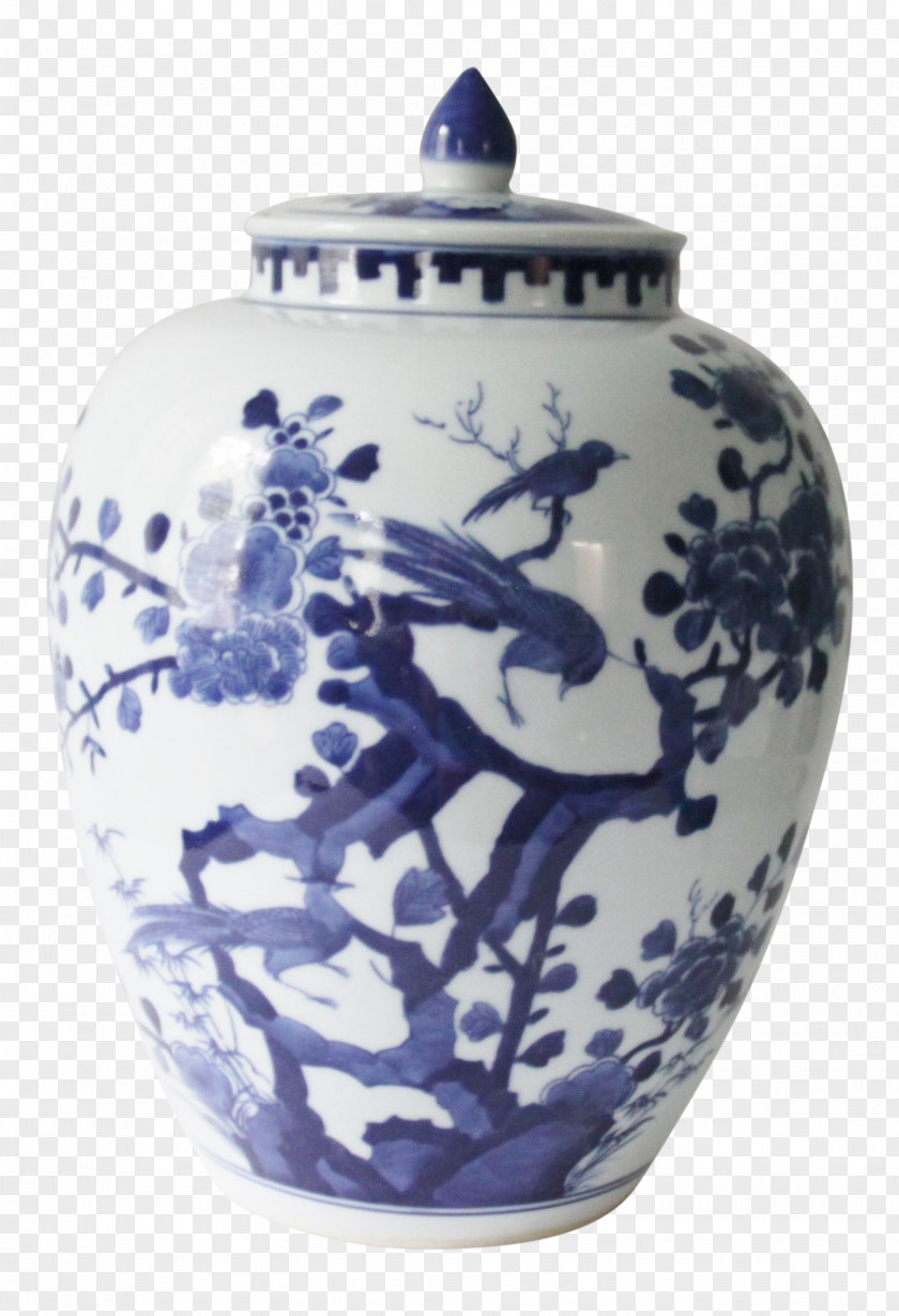 Chinoiserie Blue And White Pottery Vase Porcelain Jar PNG