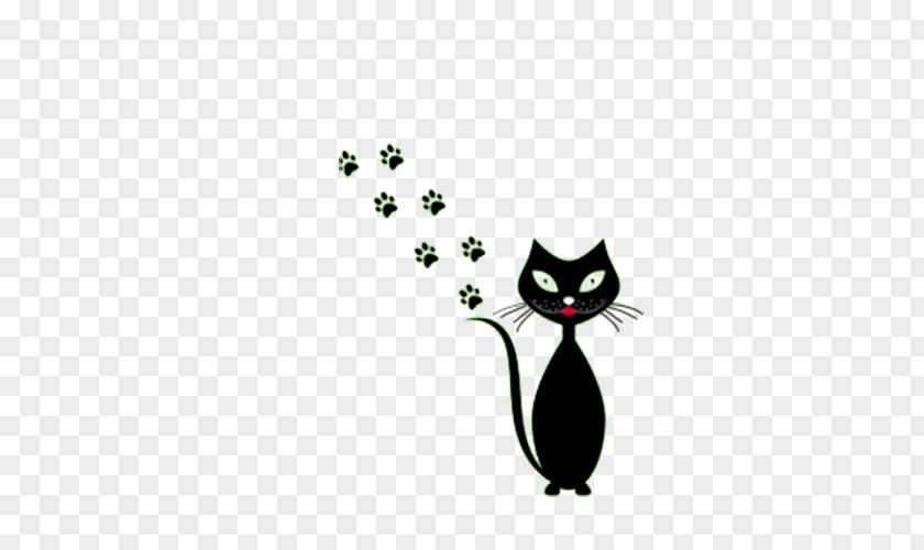 Cute Cartoons, Little Black Cats And Footprints Cat Le Chat Noir Animal Track PNG
