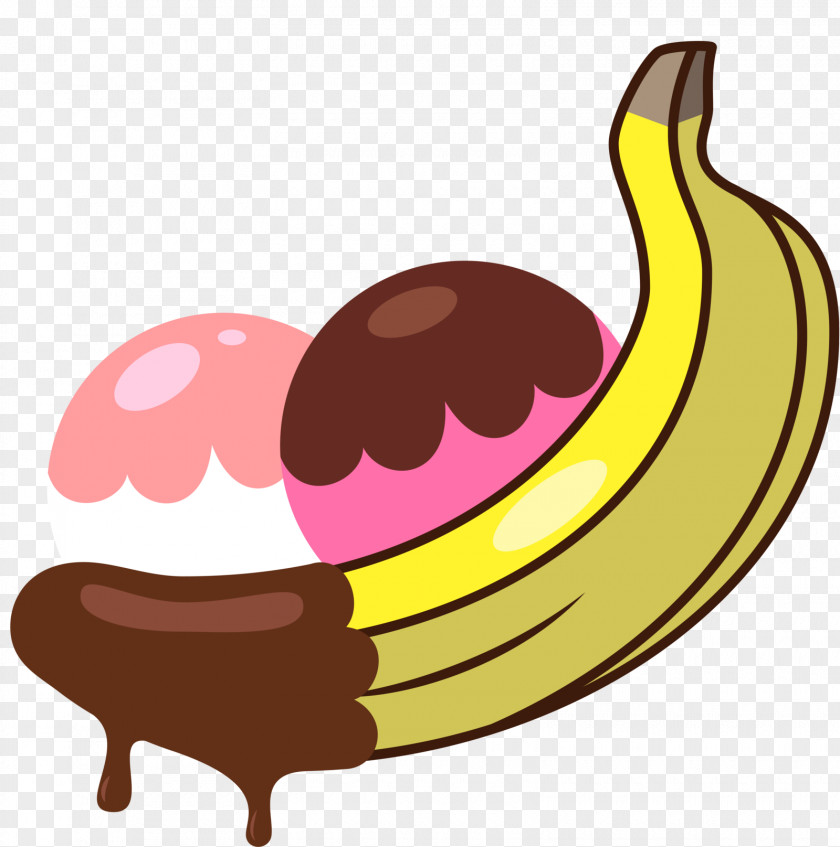 Banana Split Sundae Ice Cream Cones PNG