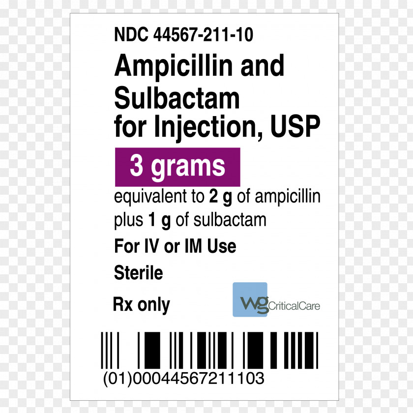 Intensive Care Unit Ampicillin/sulbactam Injection Vial PNG