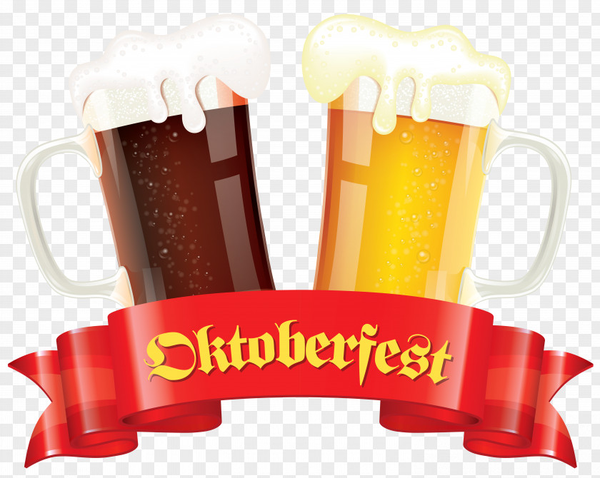 Oktoberfest Banner With Beers Decor Clipart Picture Beer Stock Illustration Clip Art PNG