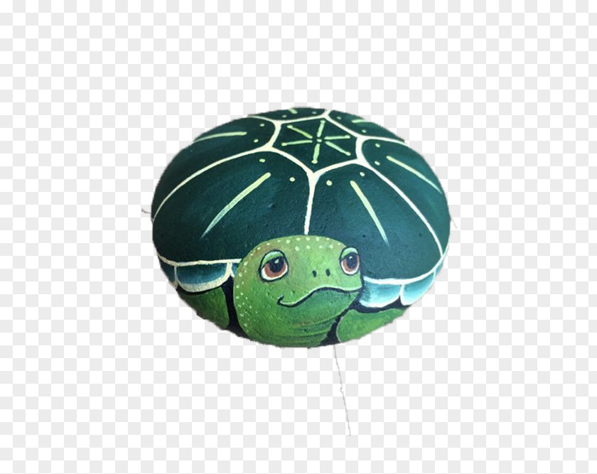 Cartoon Balloon Painted Turtle Rock Art Painting PNG