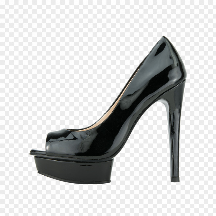 Patent Leather Court Shoe Peep-toe Platform PNG