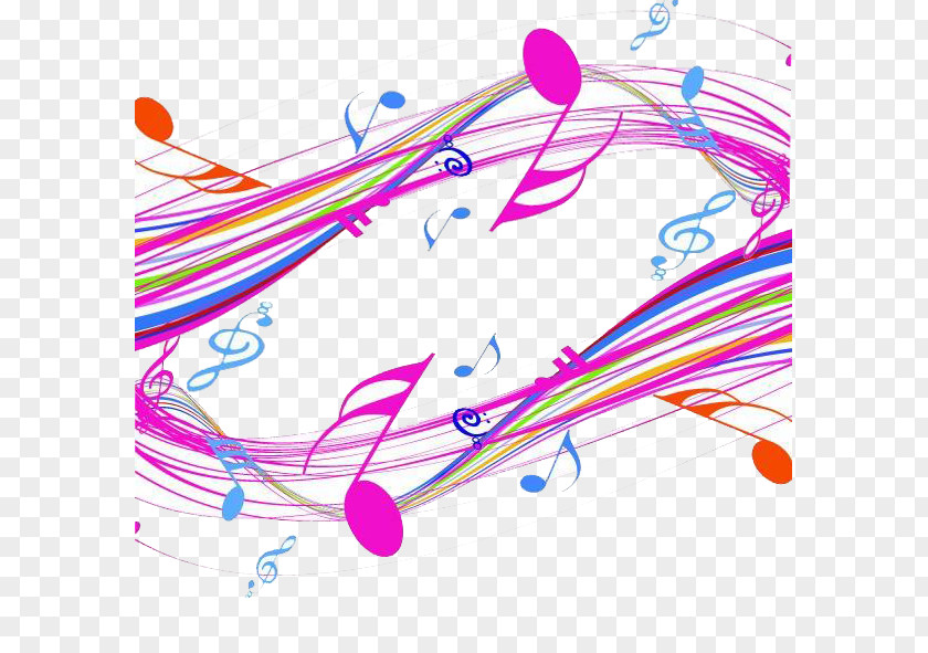 Colorful Notes Musical Note Concert Illustration PNG