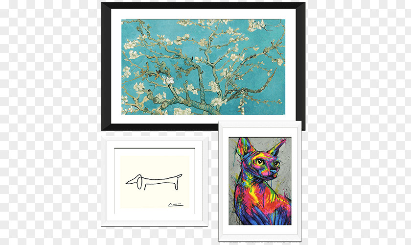 Flowers Van Gogh Museum Almond Blossoms Irises Painting PNG