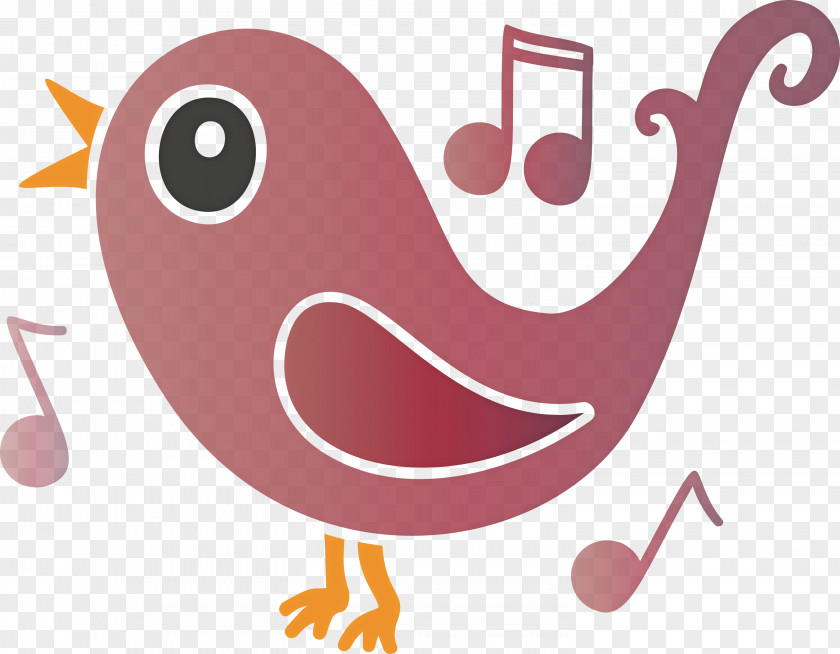 Cartoon Pink Bird Coloring Book PNG