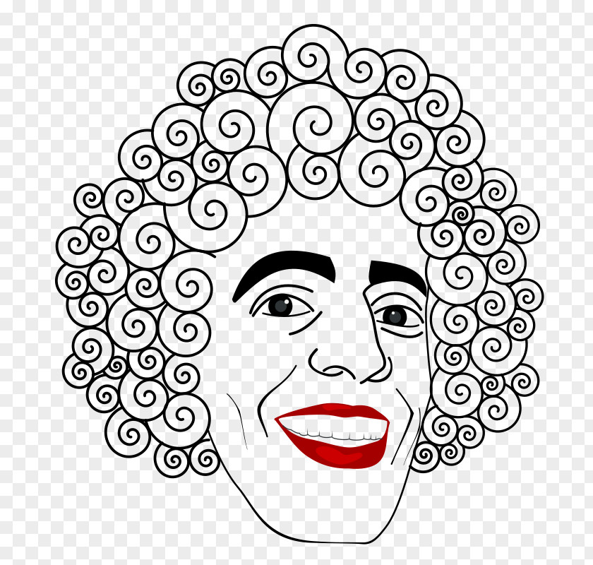 Painted Black Curly Hair Man Hairstyle NaturallyCurly.com Barrette Clip Art PNG