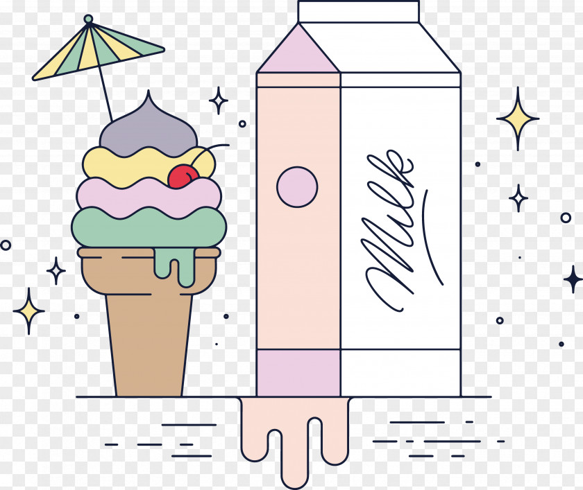 Ice Cream Milk Sundae PNG