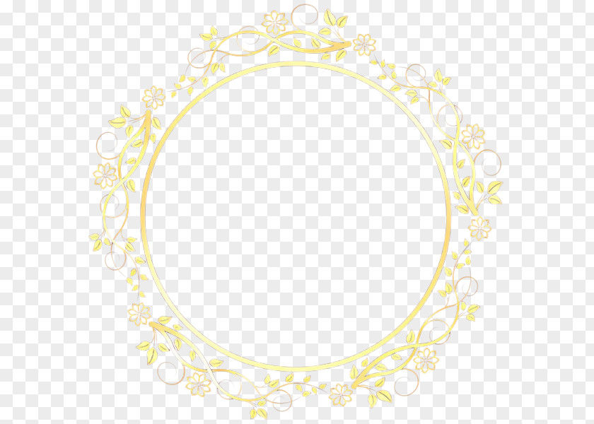 Oval Yellow Watercolor Background Frame PNG
