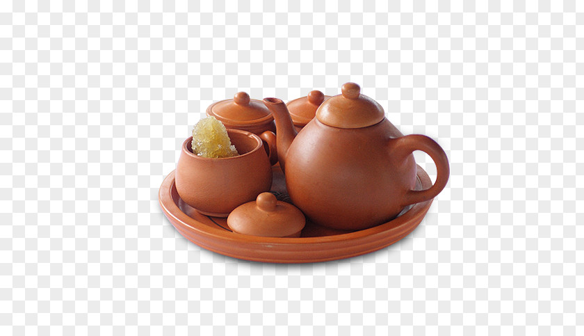 Beige Pottery Tea Teapot PNG