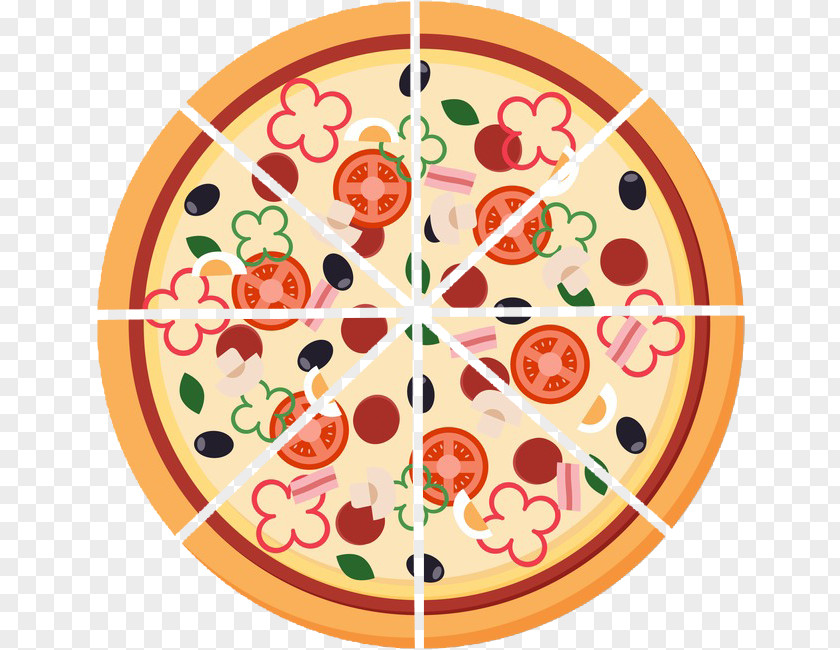 Deep Dish Pizza Vector Hawaiian Italian Cuisine Take-out Delivery PNG