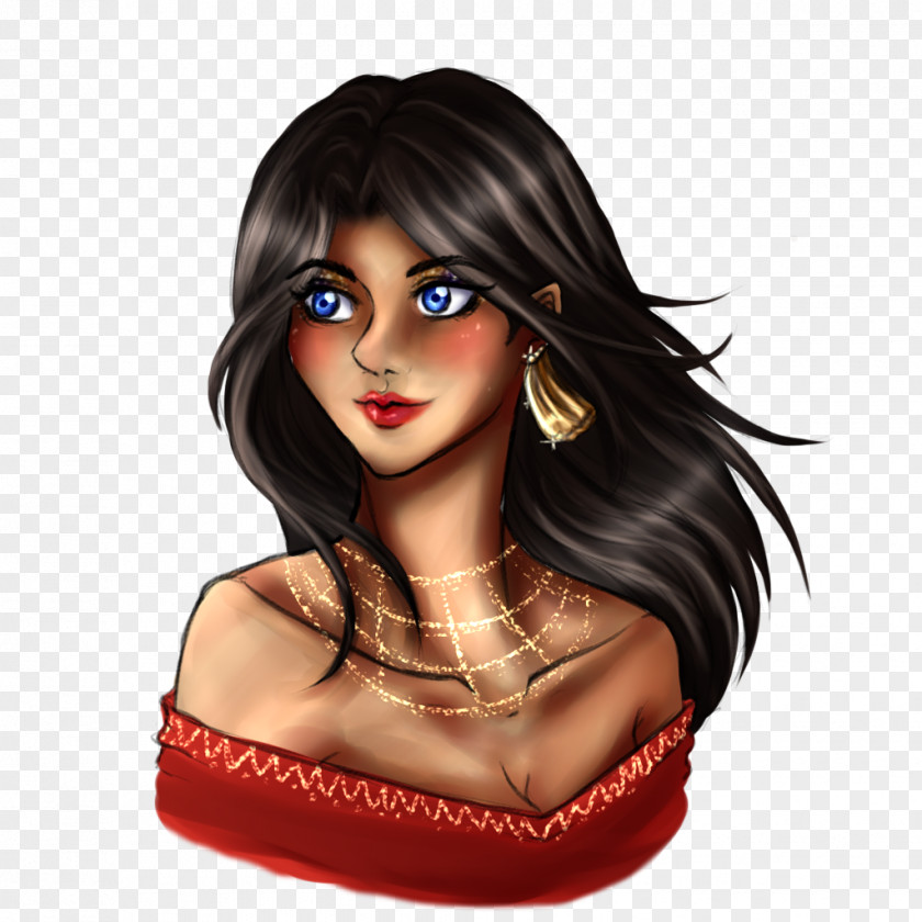 Hair Black Coloring Brown Character Fiction PNG