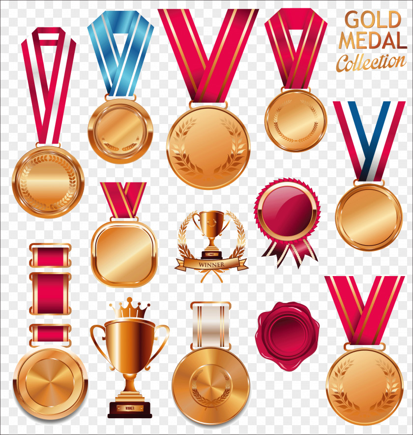 Medal Vector Material Trophy Flat Design PNG