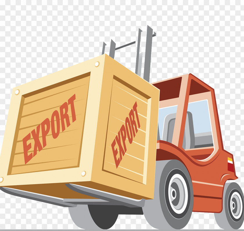 Container Truck Intermodal Cargo Forklift Illustration PNG