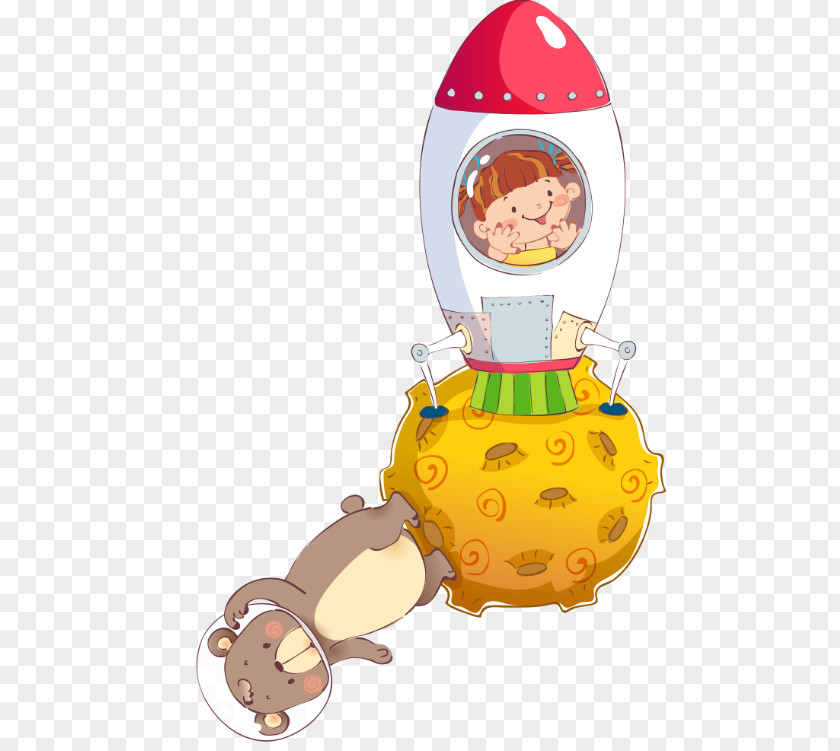 Small Rocket Flight Cartoon Outer Space PNG
