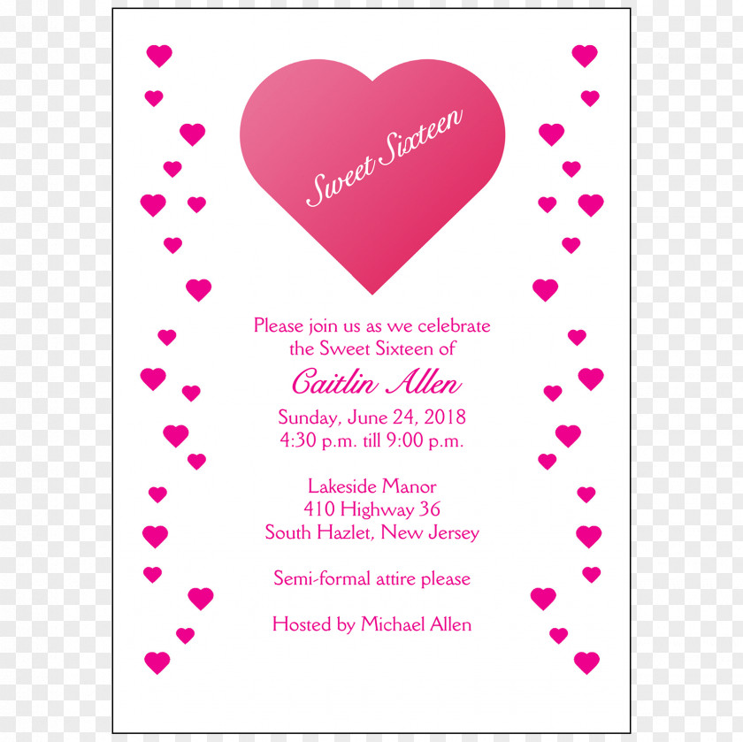 Birthday Wedding Invitation Sweet Sixteen Naming Ceremony PNG