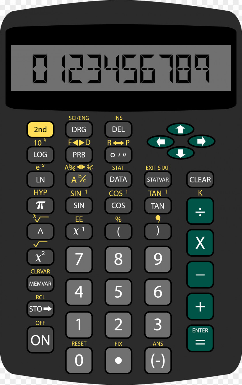 Black Calculator Scientific Graphing Illustration PNG