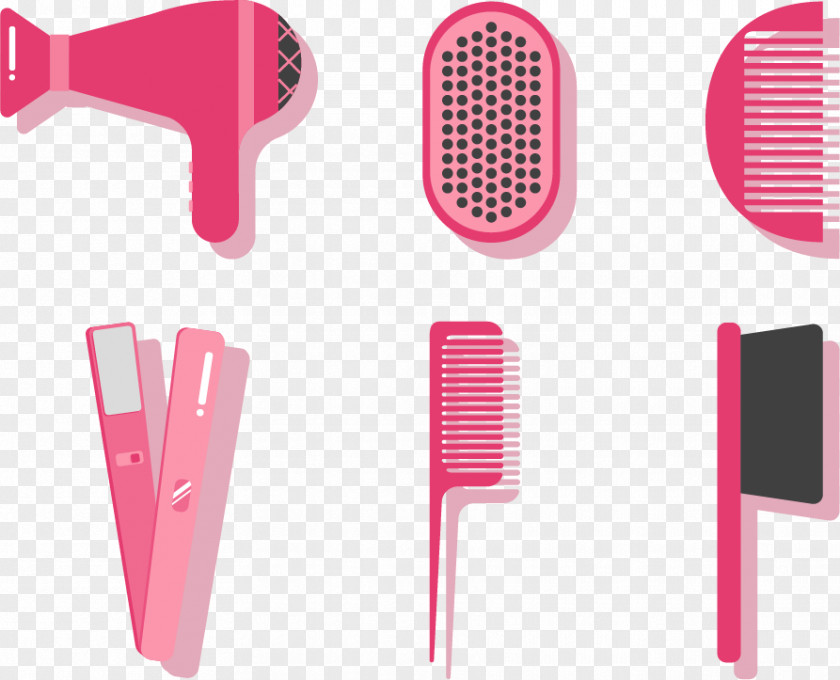 Vector Pink Hair Color Make-up Brush Cosmetics PNG
