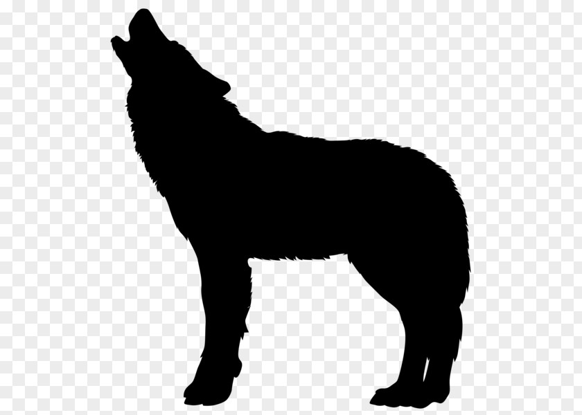 Silhouette Gray Wolf Clip Art PNG