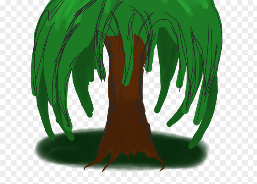 Weeping Willow Tree Cartoon Drawing PNG