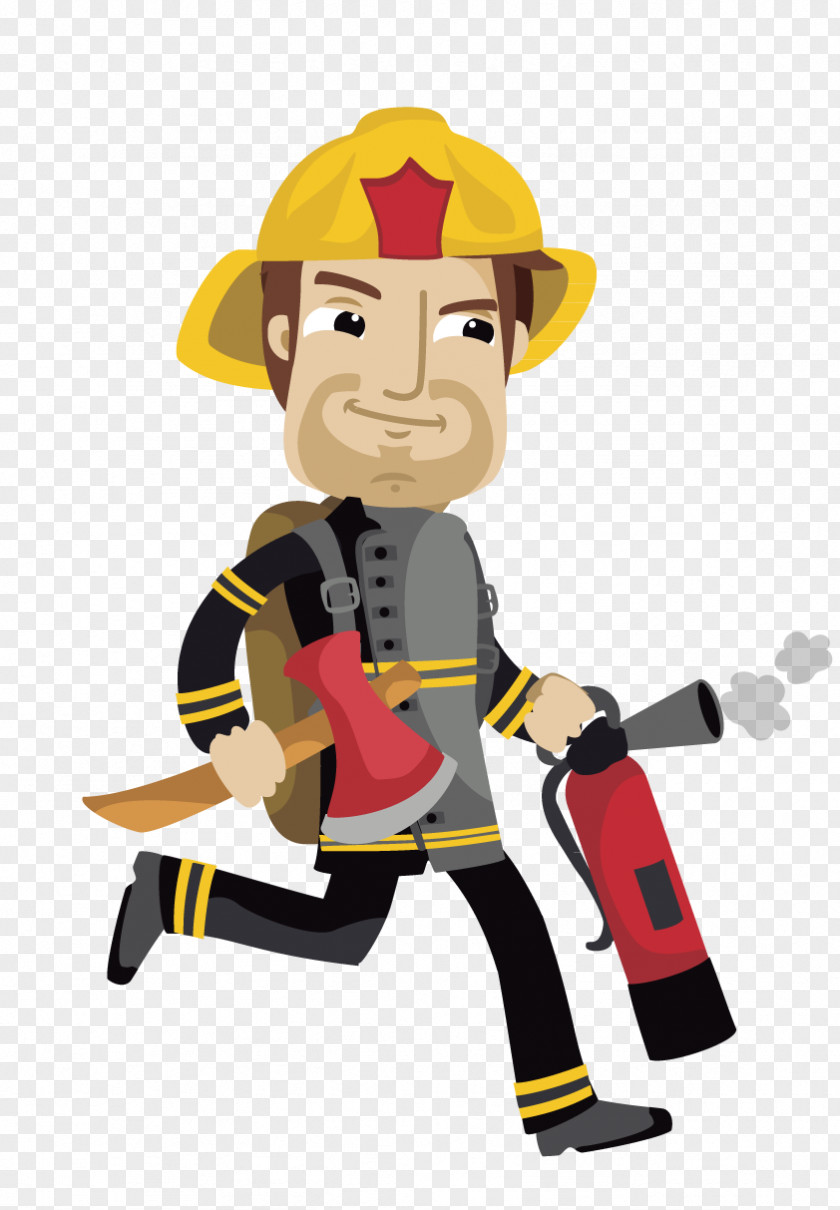 Hand-painted Firefighters Fireman Sam Firefighter Cartoon PNG