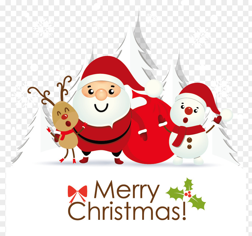 Cute Christmas Elderly Santa Claus Card Greeting E-card PNG