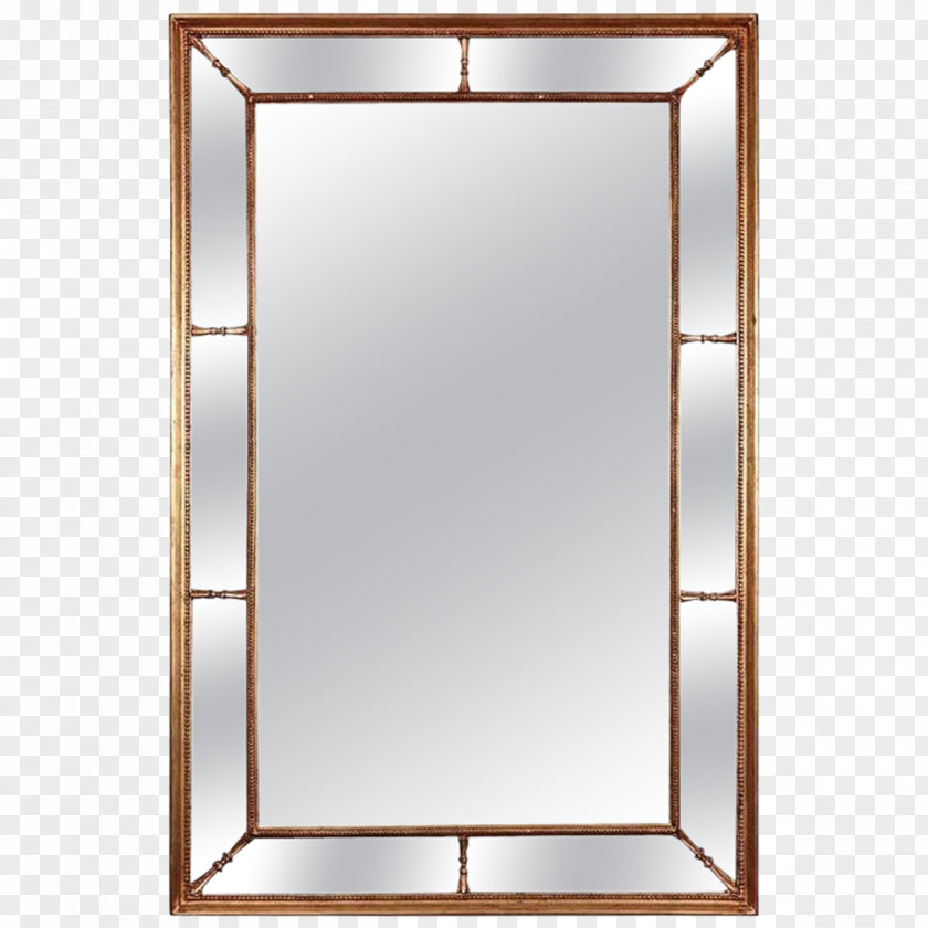 Enameled Mirror Glass Window Rectangle Metal PNG